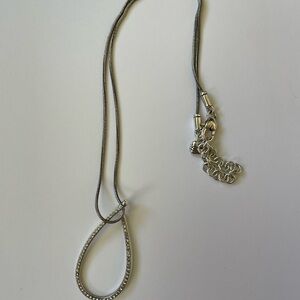 Brighton Delicate Silver Teardrop Pendant Necklace with Crystal Accents